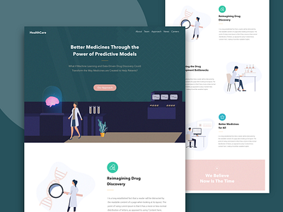 Medicine Landing Page app design healthcare illustration medical medicine minimal mobile ui