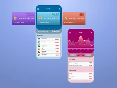 E-Wallet app banking concept credit cards daily ui design ewallet finance interface saving spending ui ux