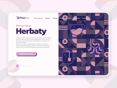 PlumTea - Tea shop landing homepage landing landing page pattern tea web web design website
