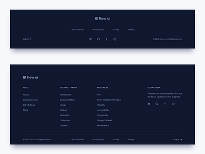 Dark Footer UI Design dark ui design system flow ui footer footer design footer ui ildiesign themesberg ui ui kit ui kit design ux