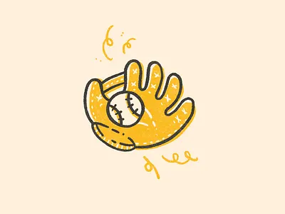 Baseball Mitt baseball baseball glove baseball mitt black illustration illustrations texture yellow