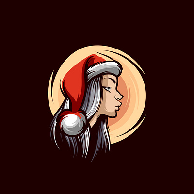 happy girl new year and christmas logo design animation branding coreldraw design design art ilustration ilustrator logo sketch vector