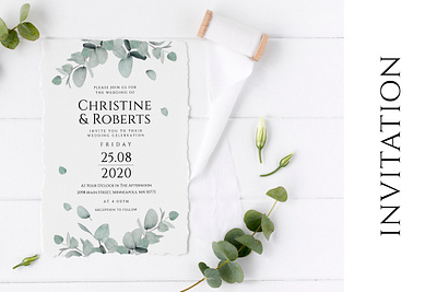 Eucalyptus Wedding Invitation Suite anniversary diy elegant eucalyptus design eucalyptus invitation eucalyptus wreath feminine floral flowers foliage greeting invitations invite leaf leaves minimal modern wedding eucalyptus wedding invitation