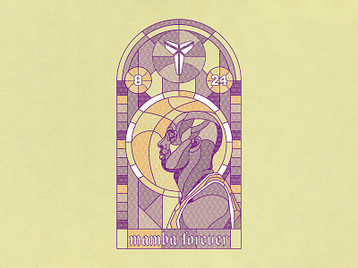 Mamba Forever black mamba glass illustration kobe kobe bryant legend nba nike stained glass