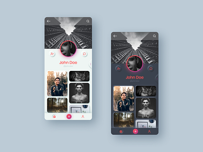 Photo Sharing App - Neumorphic Interface Design gallery interface neumorphic neumorphism neuomorphic photography skeumorphic skeumorphism skeuomorph skeuomorphic ui