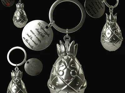 Pineapple KeyChain 3d 3d art 3d artist c4d charactedesign characterdesign cinema 4d design render zbrush