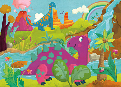 Discovery Channel (China) Dinosaur project childrens book illustration childrens books childrens illustration dinosaurs education educational illustration educational publishing educational toys illustrated map map prehistory science toy design whimsical