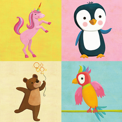 Packaging Illustrations for Metro Sweet Cereals animal illustration animals childrens book illustration childrens books childrens illustration cute animals illustration kidlitart kids books packaging packaging illustration whimsical