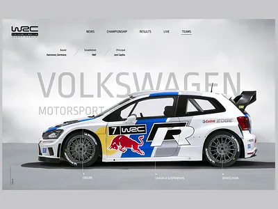 WRC Team page cars concept design figma motosport rally volkswagen web wrc