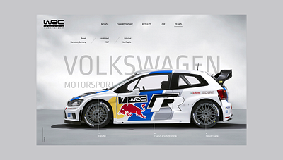 WRC Team page cars concept design figma motosport rally volkswagen web wrc