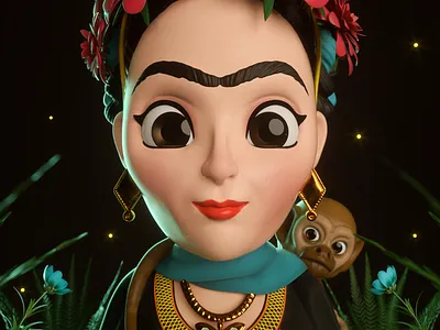 Frida 3d 3d art 3d artist charactedesign characterdesign cinema 4d design illustration render zbrush