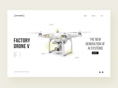 Sky Factory Drones blackwhite minimal scifi skyfall webdesign