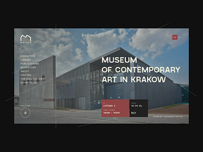 MOCAK MUSEUM art card design graphicdesign krakow menu minimal museum poland product typography ui uiux website