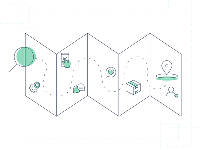 Usermind - Customer Journey Illustration branding customer customer experience customer journey design flat illustration journey journey map line simple vector