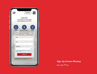 iPhone X Mockup: Sign Up adobexd app appscreen design ux ux design uxui