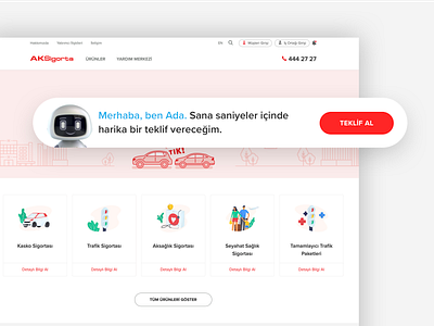 Aksigorta Web Site aksigorta artificial intelligence chatbot insurance interface leaderboard offer flow responsive design ui uidesign usability user experience design user interface design ux web site