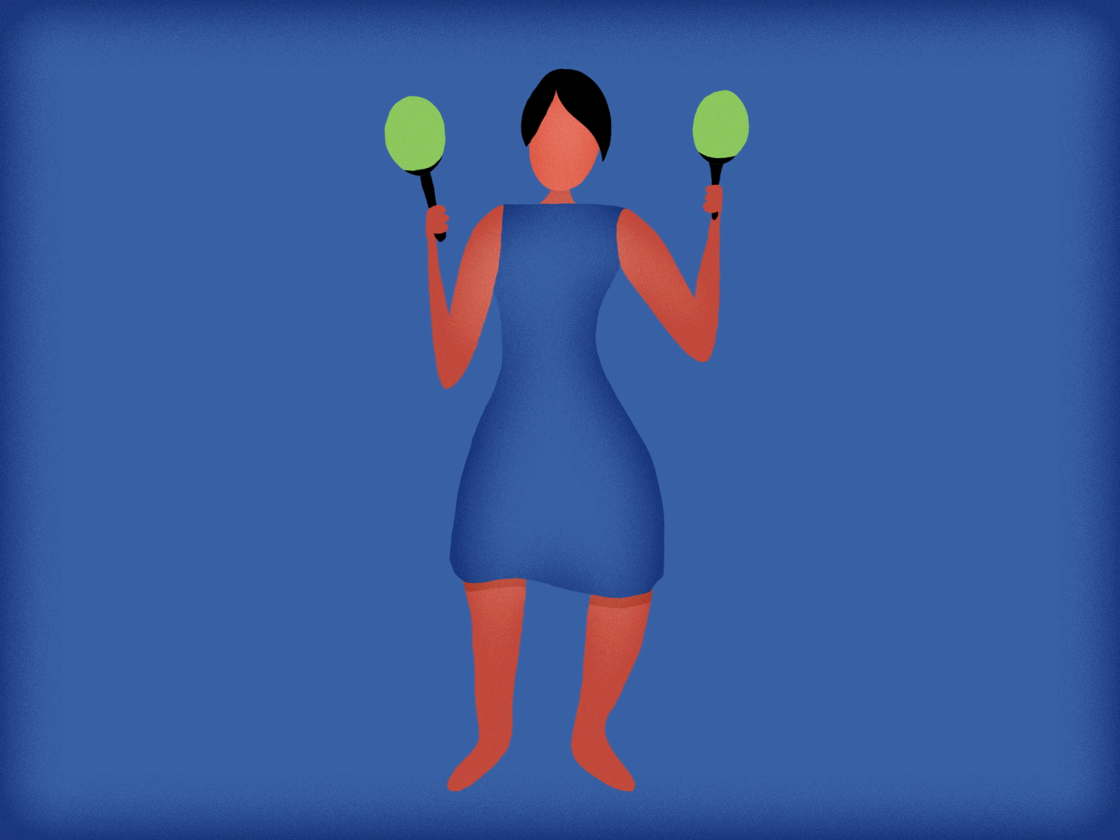 Maracas girl 20s after effects character animation character design dancing gifart illustrator loop maracas satisfying