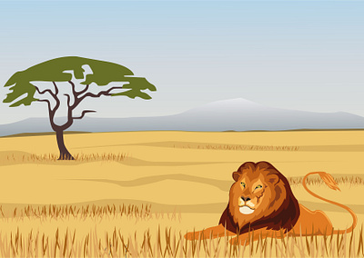 The King adobe adobe illustrator africa animal art desert design graphic graphicdesign hot illustration king lion lion king shapes shoridesignlab vector