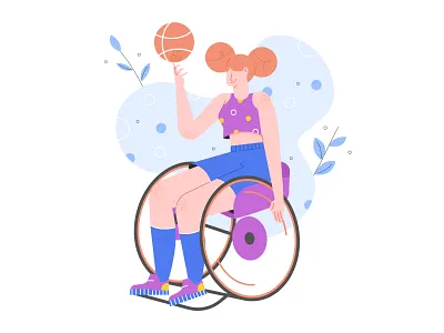 Wheelchair Basketball basketball disabled girl illustration sport wheelchair