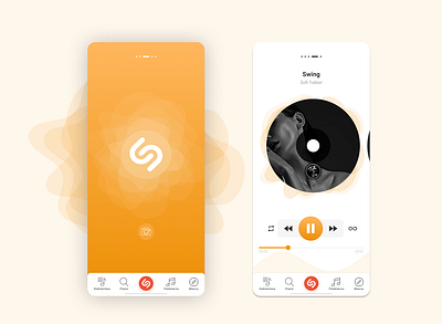 Shazam Redesign mobile orange redesign ui ux