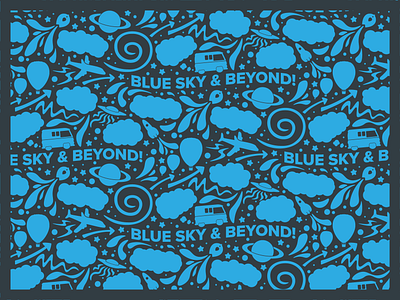 Blue Sky & Beyond 3 birds blue concept illustration pattern sky