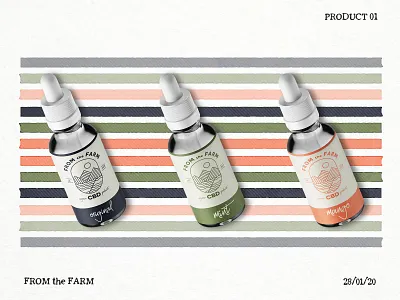 From the Farm CBD Oil brand design branding cbd graphic design halftone illustration ink logo design oil package design packaging photoshop print product design stamp texture vintage