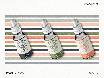 From the Farm CBD Oil brand design branding cbd graphic design halftone illustration ink logo design oil package design packaging photoshop print product design stamp texture vintage