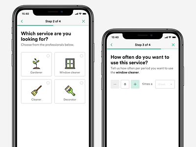 Housing service wizard app ios ui ux wizard