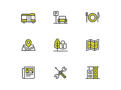 Green Campus Park icons green icons illustrator vehicles