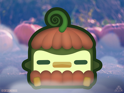 Matcha Bonbon - Pumpkin Costume (late post) 2d adorable baby animals cartoon character character design characters chibi costume costumes cute animal cute animals cute art green halloween costume kawaii kawaii art kawaii characters penguin pumpkin pumpkins