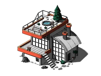 Bear building #1 bear bears building houses illustration photoshop