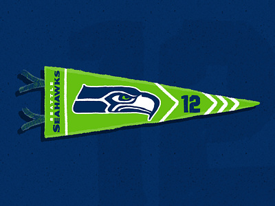 Seattle Seahawks Pennant - Weekly Warmup american football design digital art football go hawks illustration nfl pennant rebound seahawks sports sports design