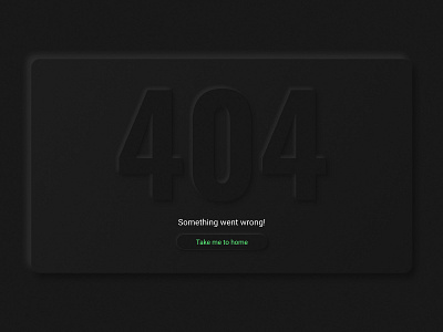 Daily UI 008 - 404 Page 404 404 error 404 error page 404page black concept dailyui dailyui008 dailyuichallenge design grey neumorphism product design ui ux web xd