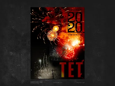 Lunar New Year Poster Design - Fireworks in Siagon, Vietnam 2020 artwork collage daily design daily poster graphicdesign newyear photo editing photoshop poster poster design travel typography