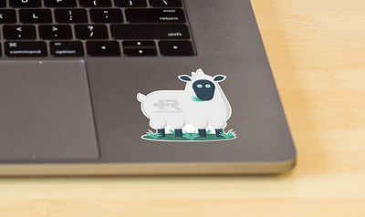 Branded Sheep Sticker design health insurance healthcare illustration marketing campaign print remodel health sheep sticker design stickermule