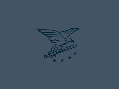 CTC - Logo Mark blue eagle fly linework logo logomark stars sword talons united states usa