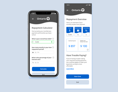 UI Challenge - 004 - OSAP Loan Calculator brand calculator canada dailyui design figma loan osap product design toronto ui visual design