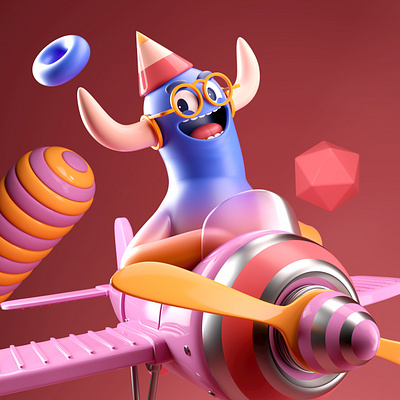 MONSTER 3d c4d character design illustration monster octane render