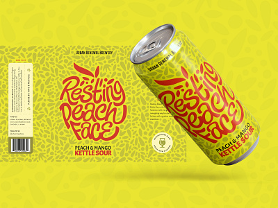 Resting Peach Face beer beer art beer branding beer can packaging beer illustration beer label beer label illustration beer packaging branding cool design graphic design illustration illustrations packaging illustration pint can label design product design typography