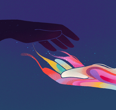 hold on tight • part 4/4 color delicate flow grip hand hold hover illustration procreate rainbow series sketch texture