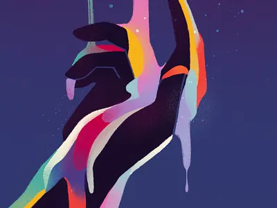 hold on tight • part 3/4 color delicate drip flow hand illustration inspiration procreate rainbow series sketch texture