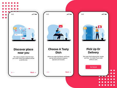 Onboarding UI app design food app food onbording food ui illustration inspiration onboarding onboarding ui typography ui uidesign user interface