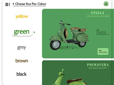 VESPA 2d adobe adobe photoshop app concert debut shot debuts design dribble green green app photography photoshop photoshop template template design ui ux vespa web design website