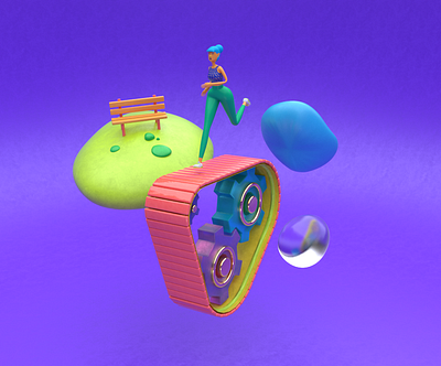 Running Girl 3d 3dcharacter cartoongirl characterdesign cinema 4d colors redshift runner running cycle shader trend trend 2019 trend2020