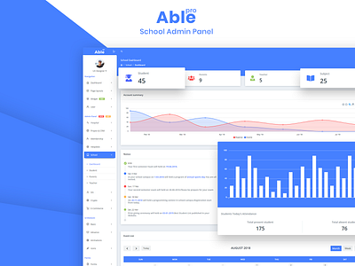 School Admin Panel - Able Pro Admin Template admin dashboard admin dashboard template admin design admin panel admin theme angular angular admin template bootstrap 4 bootstrap admin bootstrap admin template bootstrap template dashboard react admin template reactjs school admin panel student detail ui design ui ux