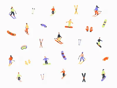 Down the Mountain artwork design flat graphics illustration mittens mountain procreate simple ski snow snowboard texture winter