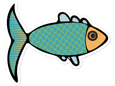 Fish | Sticker critters design fish klistermärke print sticker stickers summer travel vector