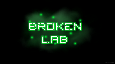 Broken Lab design faux green logo logo sci fi