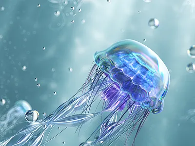 Jellyfish 3D 3d animation art branding branding design c4d cinema graphicdesign illustration jellyfish motion still ui visual art white