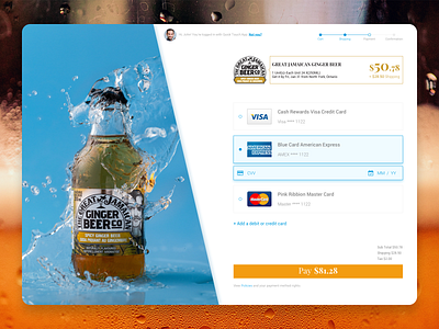 Credit Card Checkout - Daily UI 002 beer blue checkout checkout page creditcard dailyui dailyui002 design eccomerce inspiration orange pay payment shop sketchapp ui uidesign uiux ux uxdesign